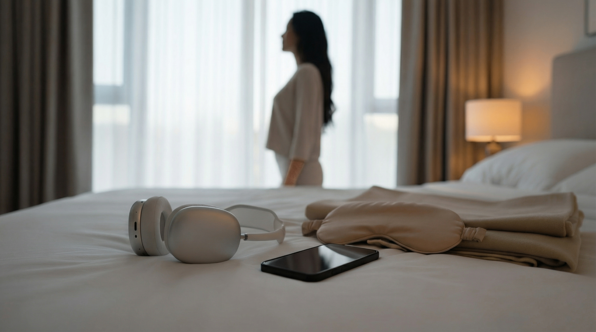 Person settling in by a window, preparing for breathwork